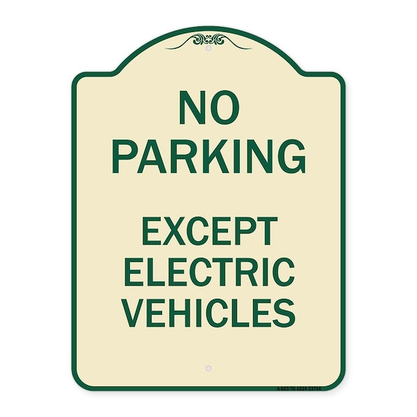 Signmission No Parking Except Electric Vehicles Heavy-Gauge Aluminum Sign, 18" L, 24" H, TG-1824-23744 A-DES-TG-1824-23744 - main